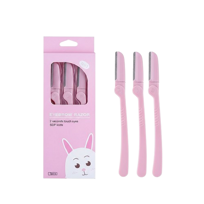 3Pcs/Set Pink Facial Eyebrow Trimmer