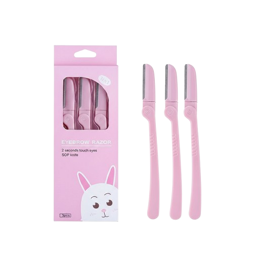 3Pcs/Set Pink Facial Eyebrow Trimmer
