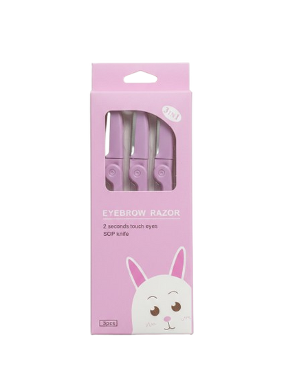 3Pcs/Set Pink Facial Eyebrow Trimmer