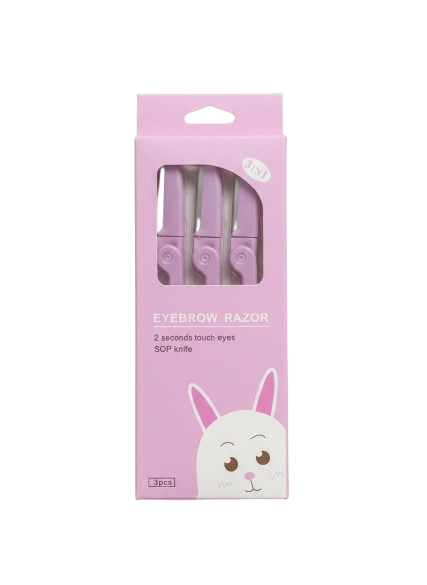 3Pcs/Set Pink Facial Eyebrow Trimmer