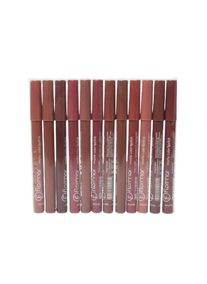 Flormar 12 Colors Waterproof Lipstick/Lipliner Pens